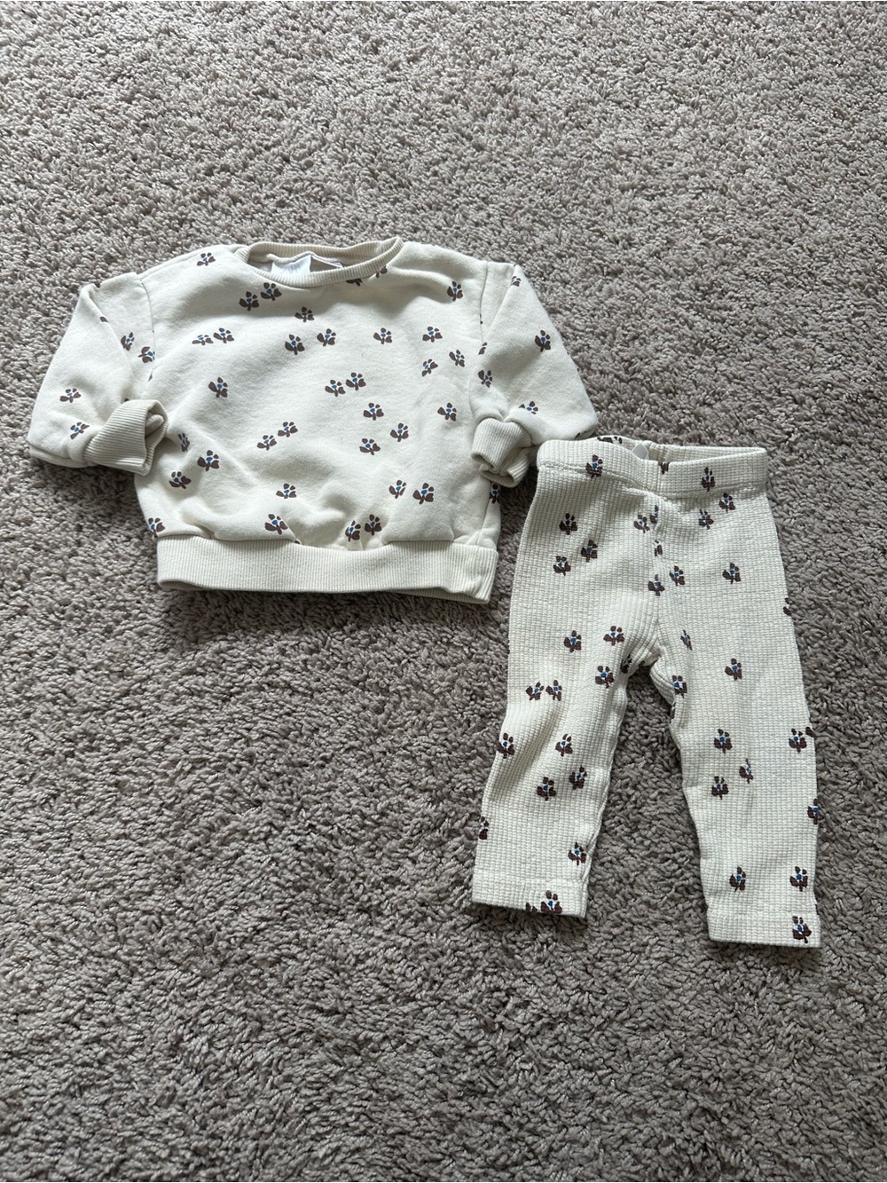 Zara Cream Kids Floral Matching Set